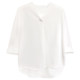 White chiffon shirt temperament commuter professional wear women's summer design sense niche top OL formal wear v-neck shirt