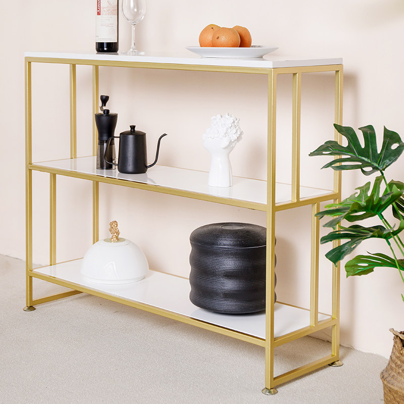 Nordic iron art marble shelve Kitchen Living Room Multilayer Containing shelf floor microwave oven Oven Material Sill