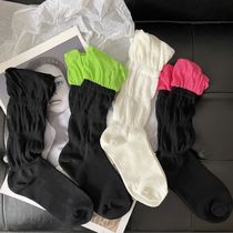 Summer slim mesh Mesh Breathable midbarrel Sox Candy Colors Pink Women Bubble yarn Loose Day Tying Heaps socks