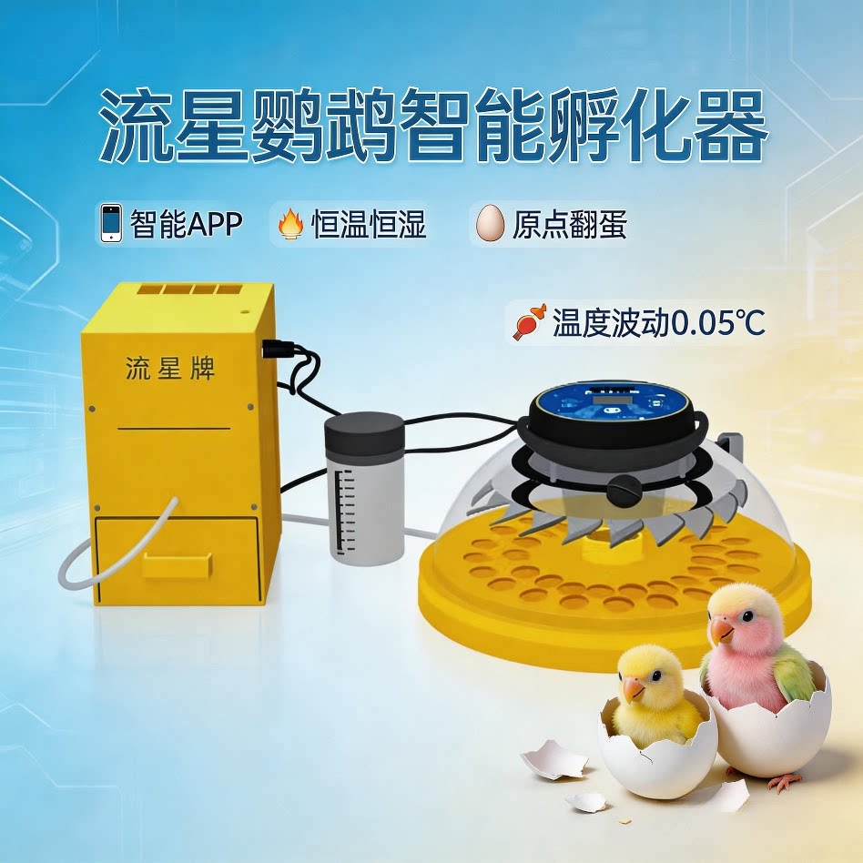隕石孵化器、オウム用自動温度・湿度孵化器、モンクコニュア孵化器、鳥の孵化用スマートアプリ