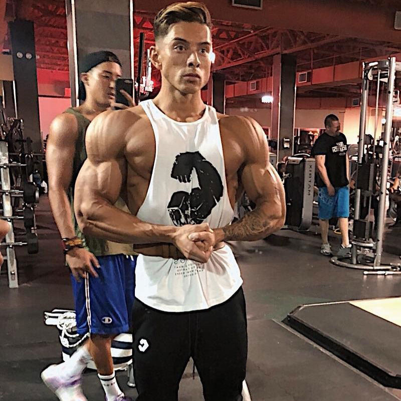 Muscle gym male brother training clothes Sports private coach line iron waistband Bodybuilding exercise sleeveless vest show