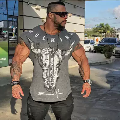 Muscle clothes gym men's exercise trainer jacket running training suit loose sleeveless vest Waistle