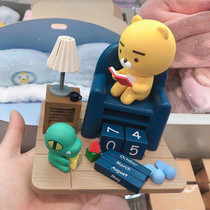 KAKAO FRIENDS new Ryan cartoon Lion desktop decoration desk calendar Perpetual calendar Manual adjustment calendar