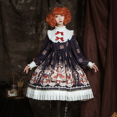 taobao agent Genuine retro long dress for princess, Lolita style, Lolita OP, mid-length