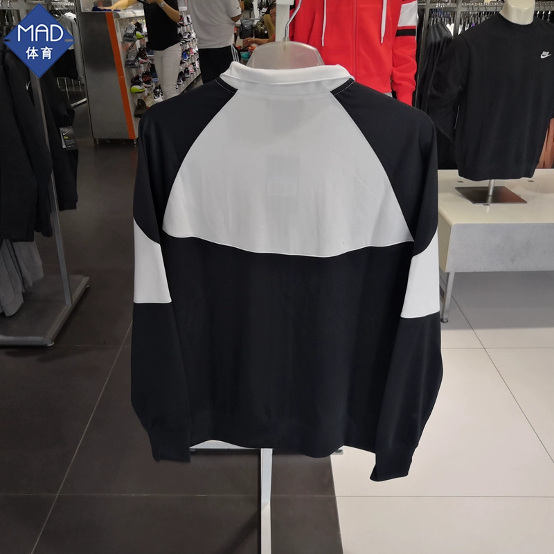 Áo khoác nam có dây kéo khâu đen và trắng mùa hè của Nike NIKE SPORTSWEAR BV2626-010 - Áo khoác thể thao / áo khoác