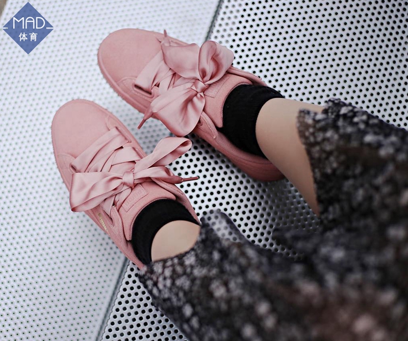 Giày nữ Puma 彪 ngựa SUEDE Heart rihanna nơ 2018 giày thường 36922-01 / 02 giày thể thao trẻ em