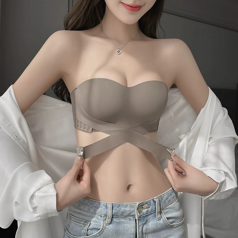 Ormior Strapless Bra for Women, Non-Slip, Push-Up, Strapless Wedding Dress Bra, Invisible Anti-Exposure, Beautiful Back, Seamless Bra Ormior Strapless Bra for Women, Non-Slip, Push-Up, Strapless Wedding Dress Bra, Invisible Anti-Exposure, Beautiful Back, Seamless Bra