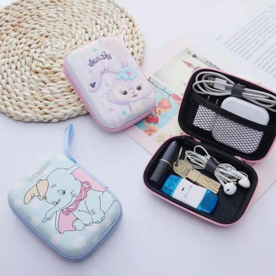 Guzheng nail box containing box rubberized fabric wound U-disc headphone data line portable bag cartoon cute finishing bag