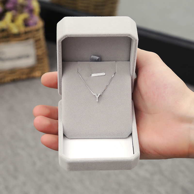 Design Sensation Brief Letter Y Lock Bone Chain Pure Silver Korea Fashion Personality English Pendant Small Crowdnecklace Women Online Red