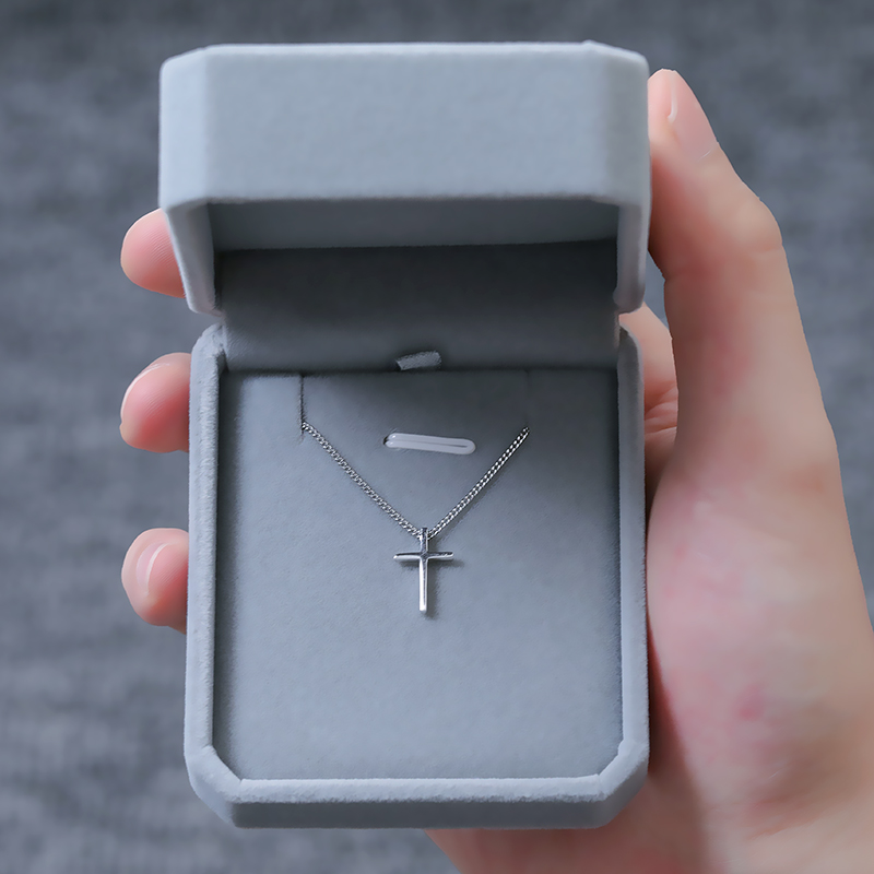 Whole body S925 sterling silver cross necklace male hipster pendant personality wild couple clavicle chain female net red student