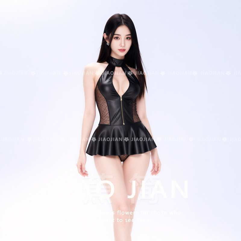 Seductive "Hui Xin Qi Si" Sexy Nightgown for Women, Lace Bodysuit with Straps, Backless, Zipper, Garter Belt, Biker Outfit Seductive "Hui Xin Qi Si" Sexy Nightgown for Women, Lace Bodysuit with Straps, Backless, Zipper, Garter Belt, Biker Outfit