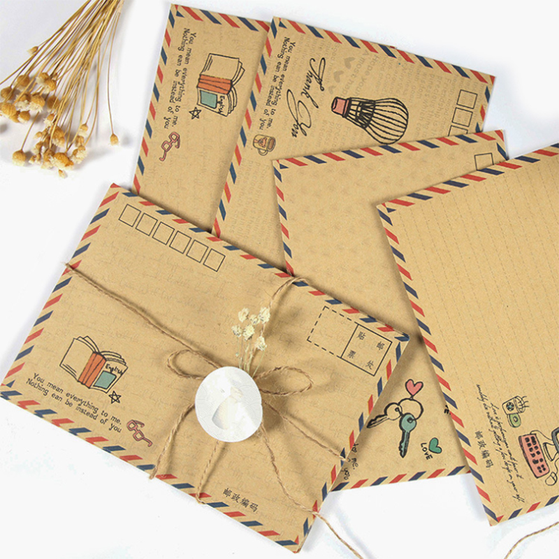 Airmail envelopes can be mailed postcards Cards Greeting cards Protective kraft Paper B6 Envelopes Stationery sets Love letters