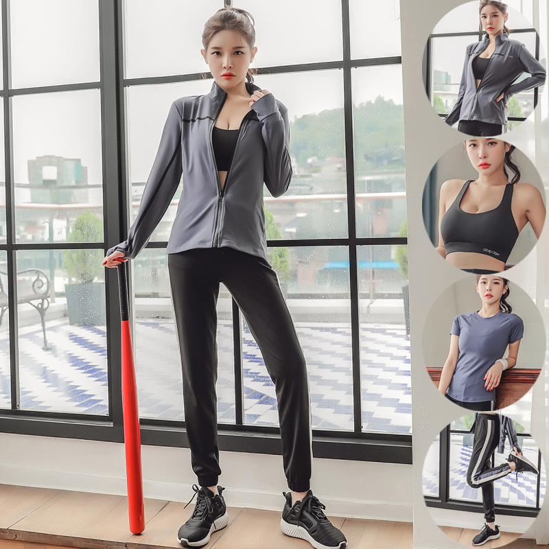 Yoga Sportswear Sports Four Pieces Of Women 2020 Spring Summer New Fashion Loose Fitness Room Outdoor Running Sportswear