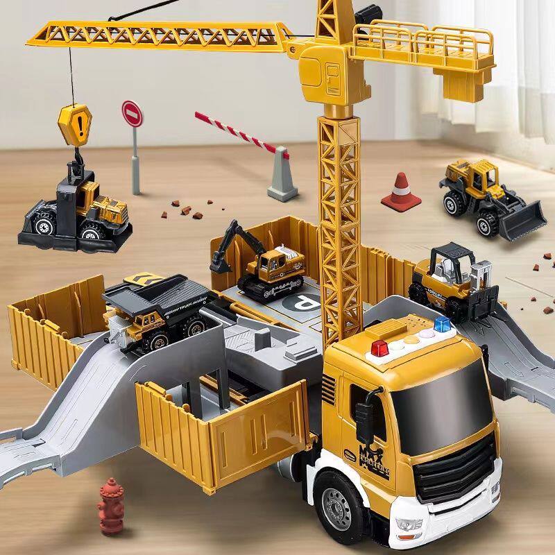 Oversized children's container truck large-scale engineering excavator crane toy truck alloy suit boy