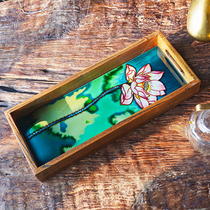 Good woman creative ceramic fruit plate Tea table tray Elm storage plate Home decoration Lotus Chinese style ornaments