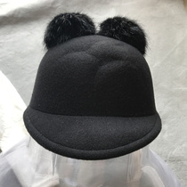 New Year's Day autumn and winter new children's female treasure wool cute temperament beret fur ball