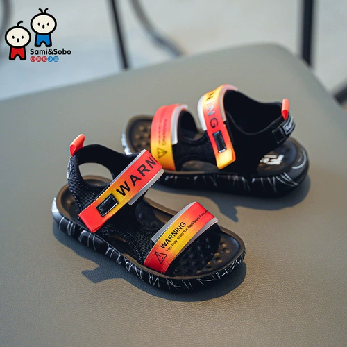 Детские модные сандалии для мальчиков, летняя детская пляжная обувь, мягкая подошва, сезон 2021