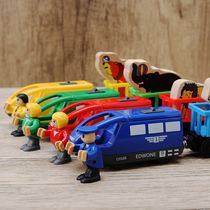 Puzzle children splicing magnetic electric track small train assembly locomotive Wood track accessories compatible track