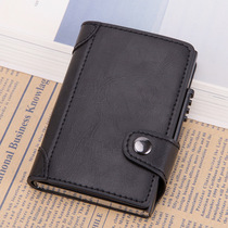 Short mens anti-degaussing brush RFID card bag automatic card type metal aluminum wallet side push card bag wallet