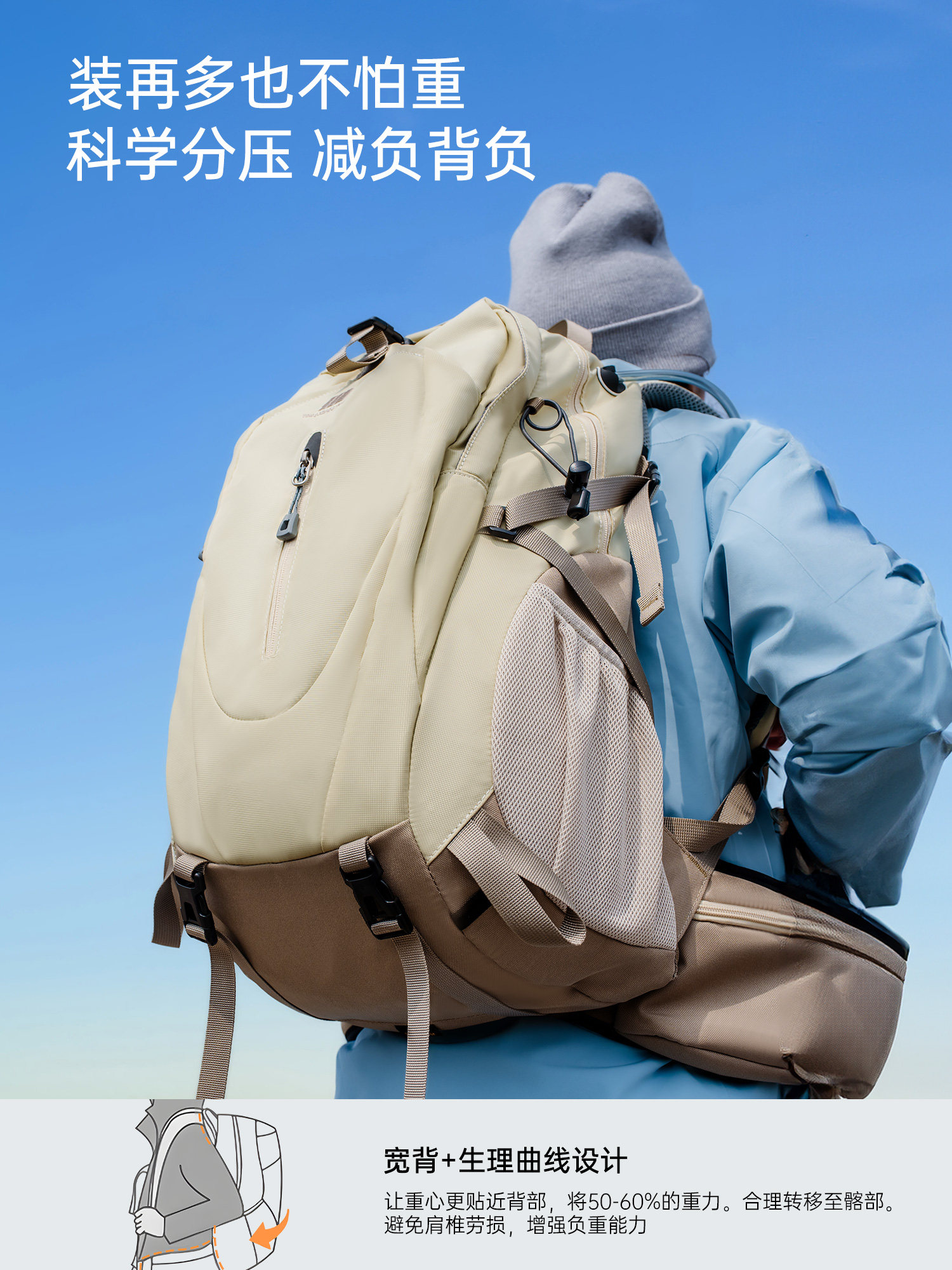 Explorer Outdoor Hiking Backpack for Women, Lightweight Sports Large-Capacity Lightweight Backpack, Professional Carrying