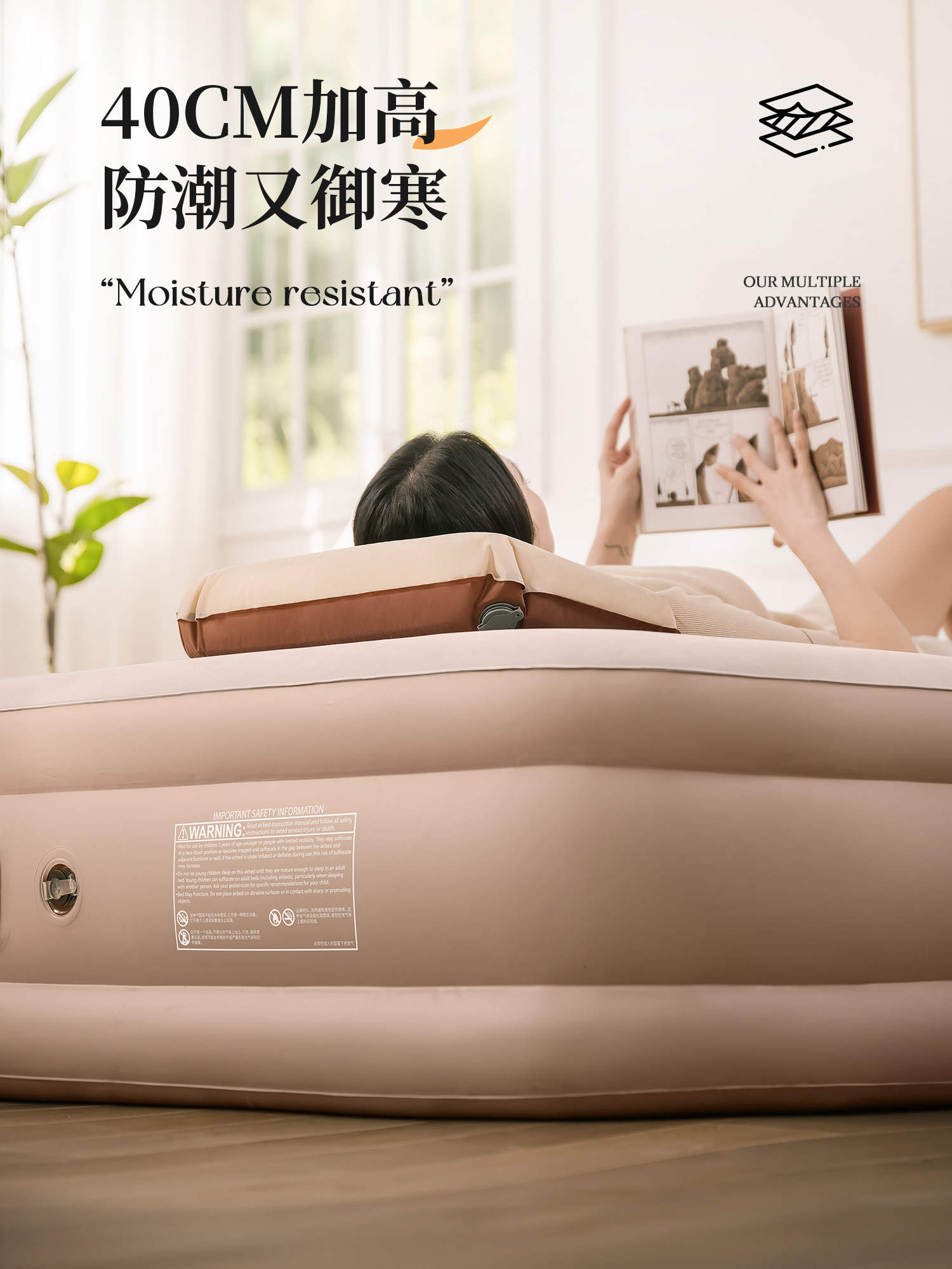 Explorer's New Automatic Inflatable Mattress for Floor Sleeping, Home Use, Outdoor Camping, Foldable, Thickened, Double/Single Air Mattress