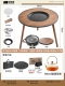 Круглый стол из массива дерева 60 см [электрическая и угольная двойного назначения] электрическая плита + решетка для гриля 304 + стеклянная кастрюля + сковорода + сумка + 5 фунтов углерода