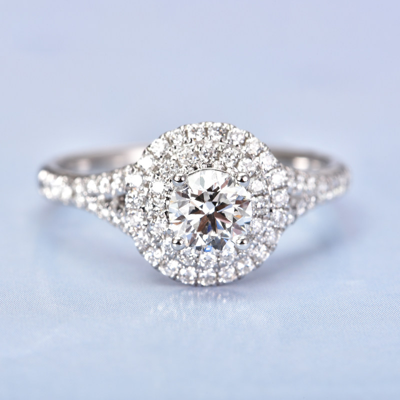 50-point 1-carat diamond ring 18K white gold Wedding diamond ring GIA loose diamonds Custom jewelry counter