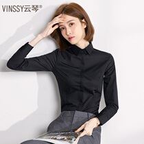 Black shirt woman long sleeve design Sense Spring and Autumn fashion gas professional shirt with a dress temperament