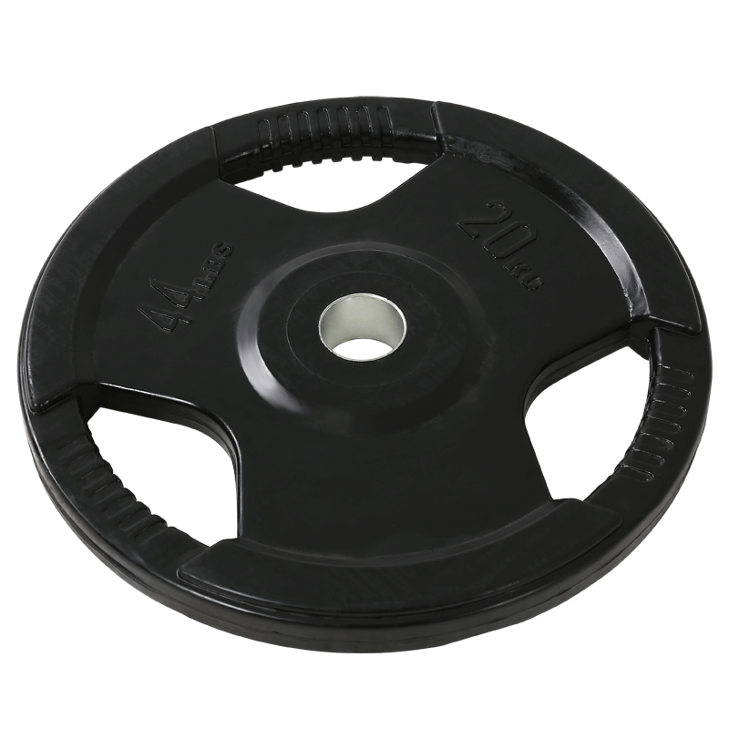 Rubber-coated barbell sheet Iron-coated hand grip large hole 5cm Olympic rod special household 2 5 kg 5 10 15 20kg