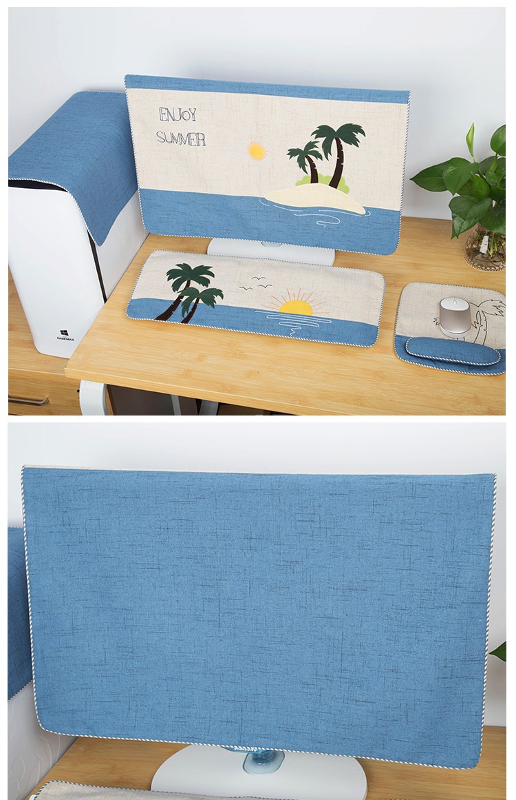 Vỏ máy tính dễ thương vải máy tính để bàn bụi máy tính che một máy chủ bảo vệ nắp màn hình LCD vải che áo trùm máy giặt