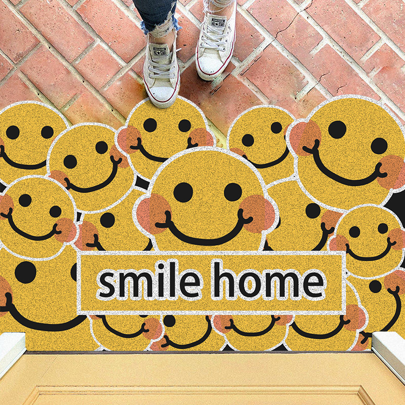 Door mats, door mats, cute door mats, door mats, door mats, dirt-resistant, non-slip, smiling face carpets, creative personality