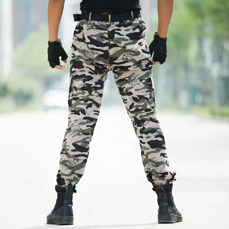 Spring and autumn outdoor scissors flower camouflage men's work pants Special forces training army fans tactical wear-resistant pants Men's and women's tactical pants