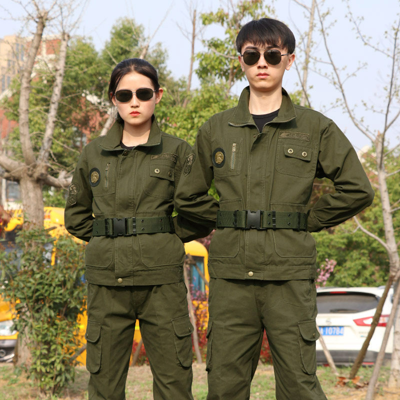 Outdoor Army Green Camouflage suit male Special Operations Training Cotton Wear-resistant Autumn and Winter Worksuit