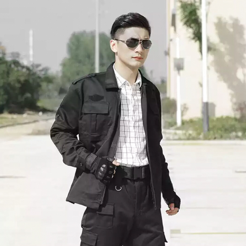 Outdoor Black Security Combat Training Suit Men's Combat Uniform Training Suit Workwear Field Combat Army Meme Costumes