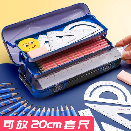 Дисней, трансформер, детский ударопрочный вместительный и большой универсальный двухэтажный пенал для мальчиков для школьников для детского сада для первого класса, Кинг-Конг