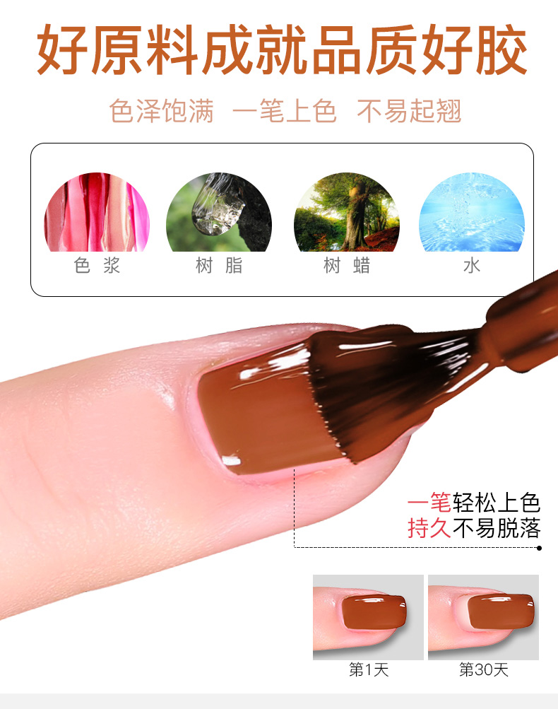Sơn móng tay màu caramel 2019 mới màu móng tay phổ biến cửa hàng đặc biệt trà sữa cà phê sơn móng tay màu sô cô la - Sơn móng tay / Móng tay và móng chân sơn đầu móng trắng