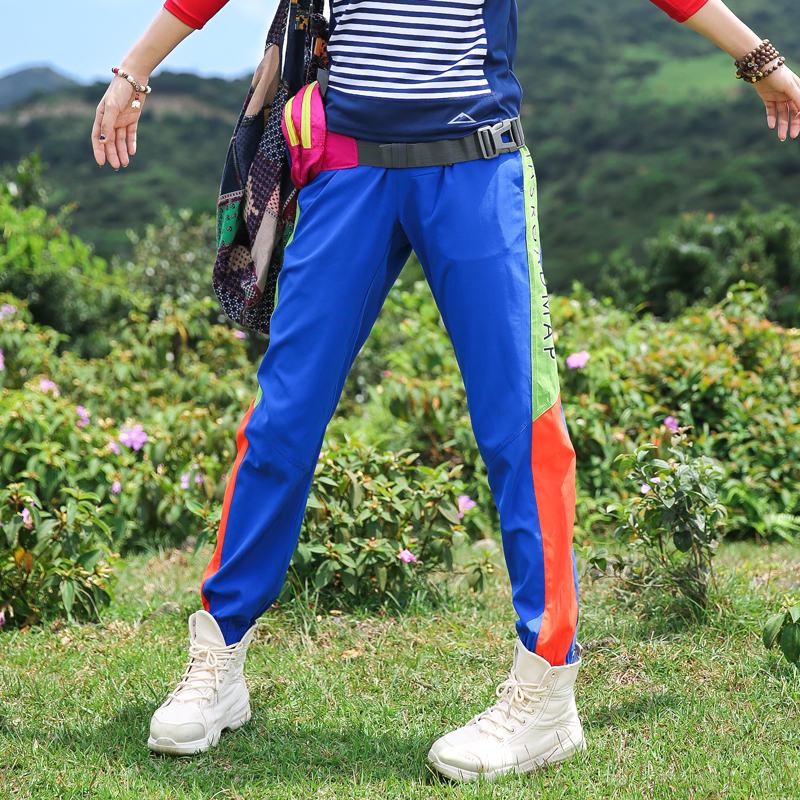 Outdoor color fast-drying pants women's pants Small feet pants Stretch sweatpants Stretch fast-drying pants women's hiking mountaineering summer