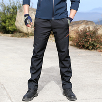 Outdoor Sports Tightness Waist Circumference Soft Shell Pants Mens Pants Mens Pants Men Long Pants Rocking Grain Suede Mountaineering Pants Windproof warm and breathable