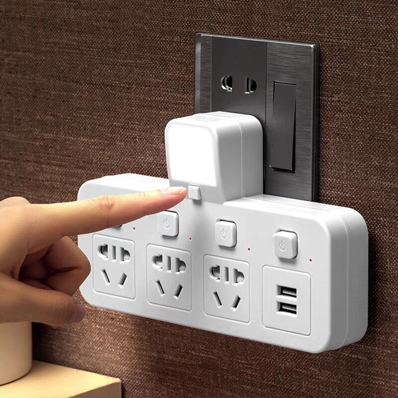 Wireless Plugboard Home Plug Converter Socket One-Turn Multifunction Band Switch Night Light Usb Plug-in Multiuse