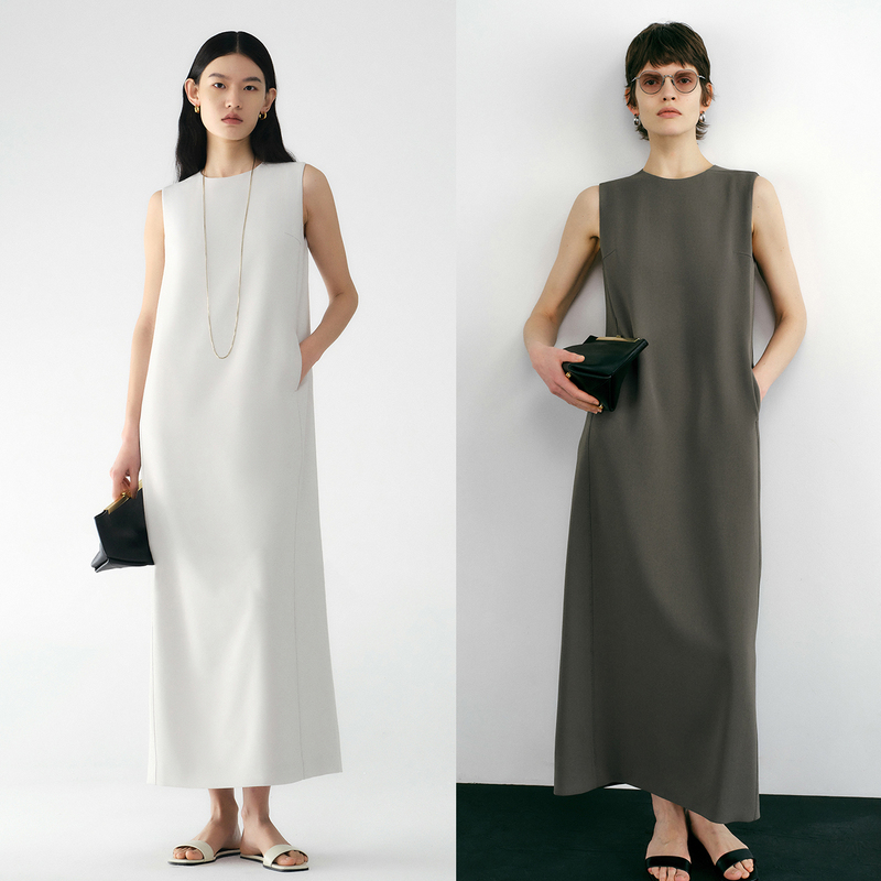 Japanese Imported Triacetate Sleeveless Long Dress, High-End Row Style Elegant Tank Dress, Summer 2024 New Model Japanese Imported Triacetate Sleeveless Long Dress, High-End Row Style Elegant Tank Dress, Summer 2024 New Model