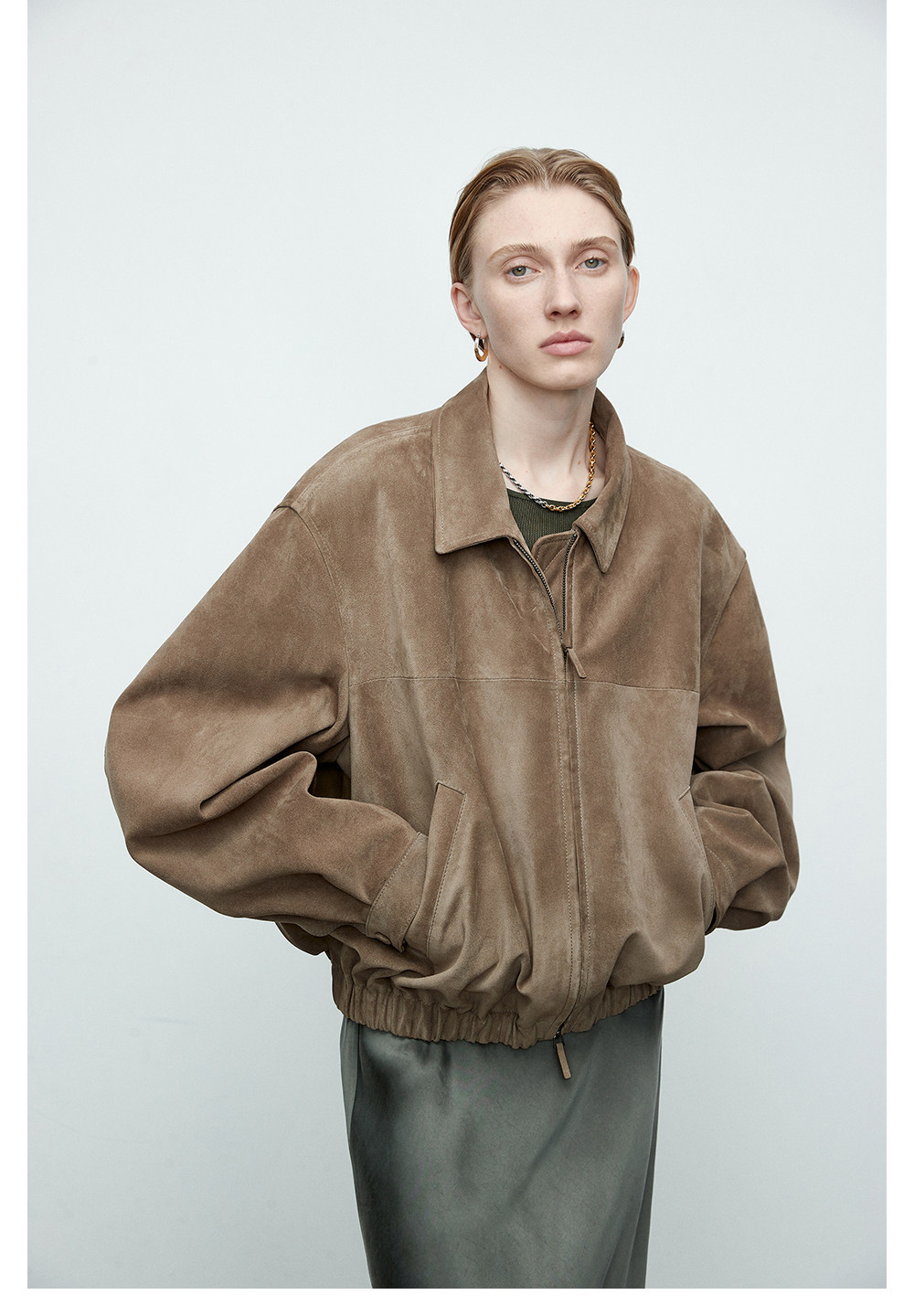 Кожаная куртка 欧洲空运西班牙油蜡皮黑色皮衣短款覆古老钱宽肩牛反绒皮夹克外套