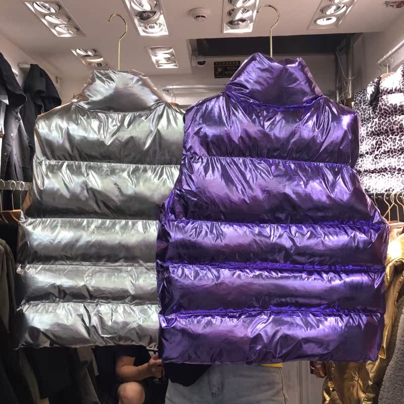 Mùa đông mới sang trọng gió lộng gió mặt mỏng loại vest cotton độn đứng cổ áo cotton vest nữ thủy triều áo phao nữ