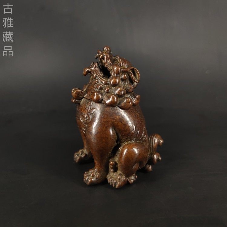 Pure copper brave Kirin Rui beast tower incense burner small ornaments antique bronze bronze carving handle desktop ornaments