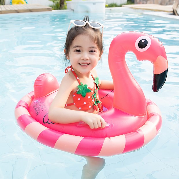Ghế bơi cho trẻ em có thể ngồi chống rollover cho bé sơ sinh bơi vòng bơi bơm hơi INS net ghế đỏ - Cao su nổi phao bơi tròn cho bé