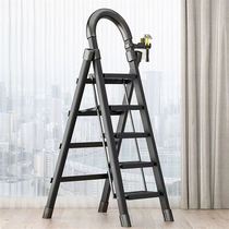 Ladder Home Folding Indoor Stairs Herringbone Ladders Multifunction Thickening Lifting Stainless Steel Five Steps Ladder Telescopic Climbing Ladder