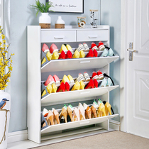 Ultra-thin tipping bucket Nordic 24cm thick 17cm home shoe cabinet wide 80 short cabinet long 1 meter door thin large capacity