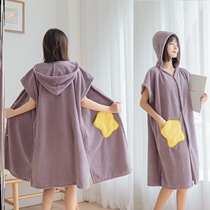 Mens couples bath skirt mens long cloak student quick-drying special girls bath towel can be worn and wrapped in winter high-class