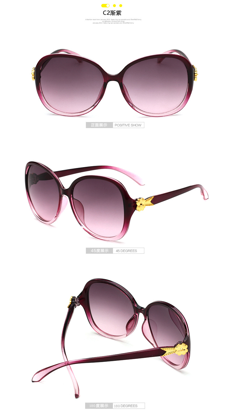Kính râm nữ mới châu Âu và Hoa Kỳ kính râm gọng kính lớn 2018 hoa ếch gương kính gucci