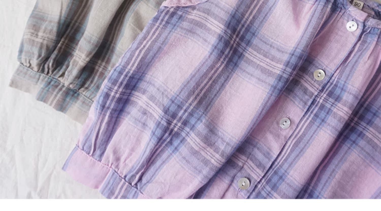 Áo sơ mi trẻ em nam và nữ gạc cotton không tay áo trẻ em retro lỏng áo mùa hè thoáng khí - Áo sơ mi áo sơ mi trẻ em