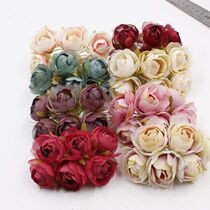 DIY simulation Rose Tea Bud silk cloth flower flower flower head bouquet silk flower gift box decoration flower wedding handmade garland